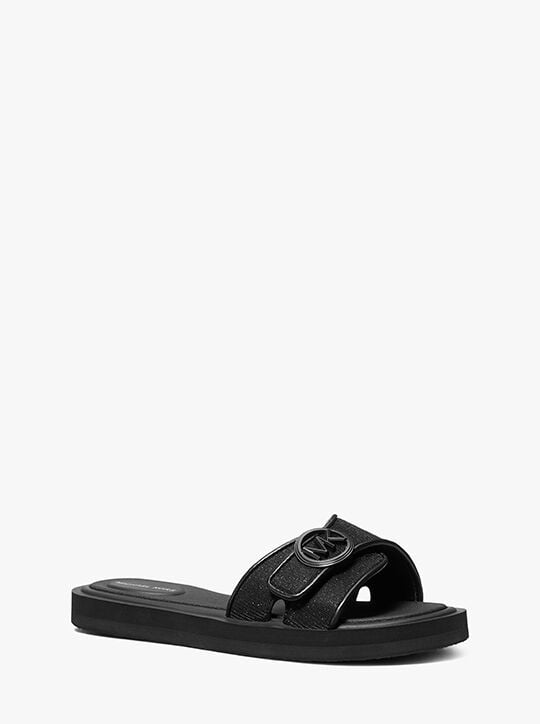 michael kors glitter chain mesh slide sandal
