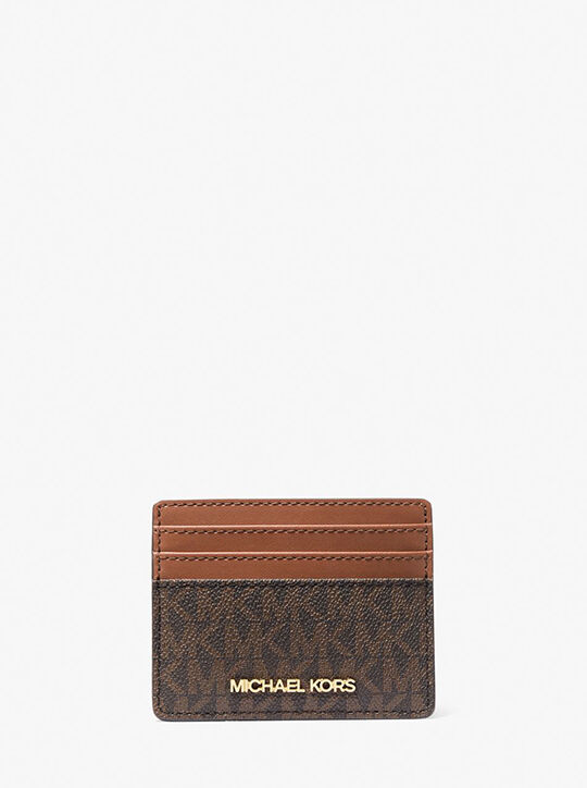 Jet Set Travel Large Logo and Leather Card Case michael kors jet set travel large logo and leather card case