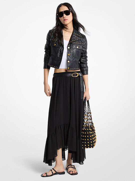 Georgette High-Low Skirt michael kors georgette high low skirt