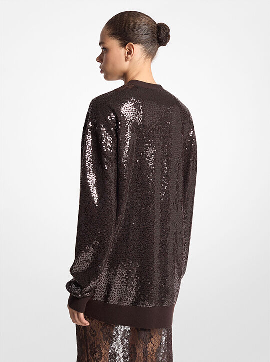 michael kors sequined cashmere cardigan