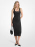 michael kors metallic logo jacquard midi dress
