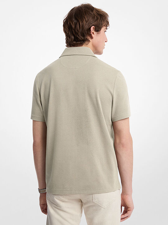 Bubble Knit Stretch Cotton Polo Shirt michael kors bubble knit stretch cotton polo shirt