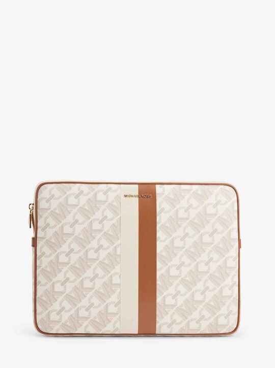 michael kors monogram print canvas laptop bag