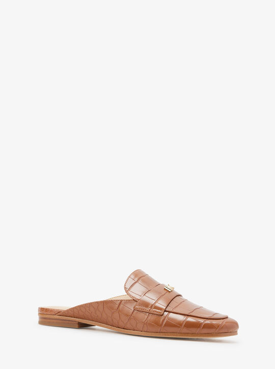michael kors gemma crocodile embossed mule