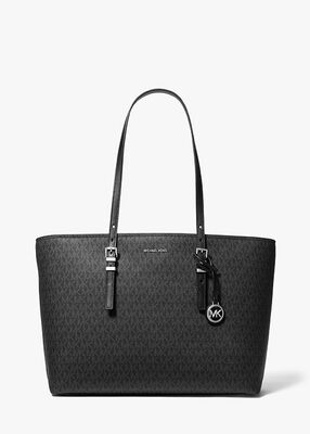 michael kors حقيبة كوين كبيرة الحجم من الجلد ومزينة بشعار الماركة