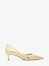 michael kors elyse crackled metallic leather kitten pump