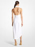 michael kors double crepe sabl  halter tuxedo dress