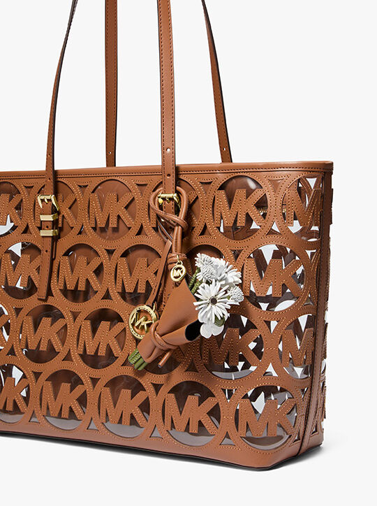 michael kors leather floral bouquet bag charm