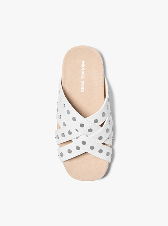 michael kors irene studded leather flat sandal