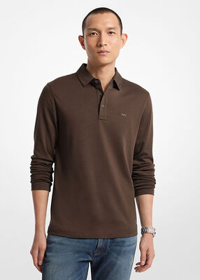 michael kors cotton long sleeve polo shirt