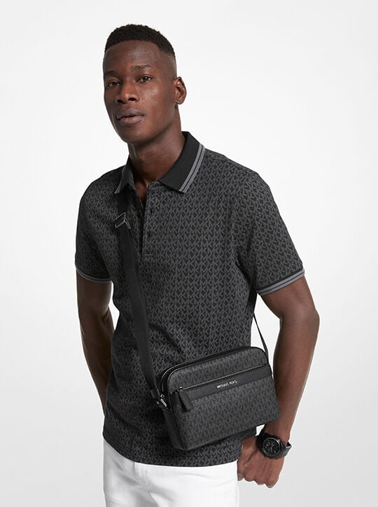 michael kors cooper signature logo camera bag