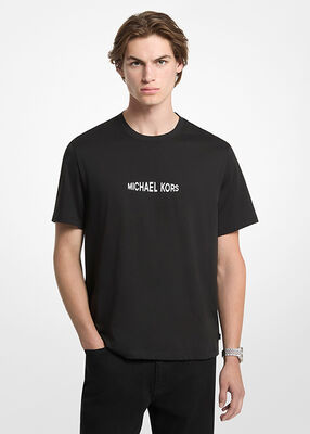 michael kors graphic logo cotton jersey t shirt