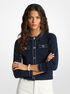 michael kors contrast trim stretch knit cardigan