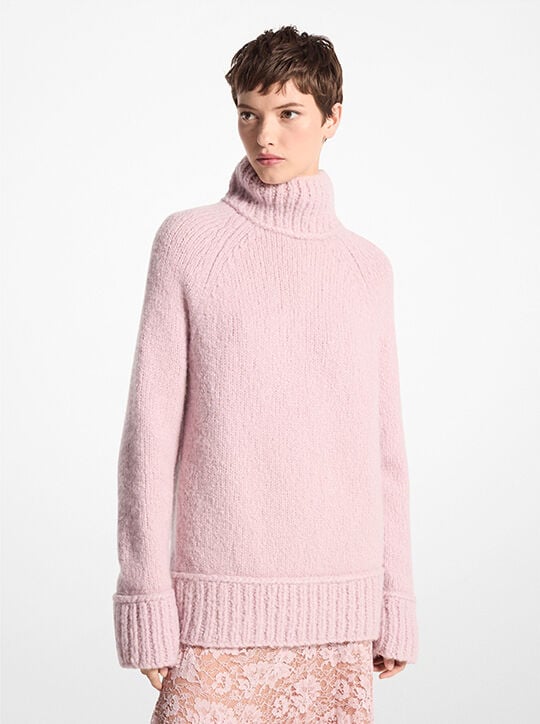 michael kors cashmere and silk boucl  turtleneck sweater