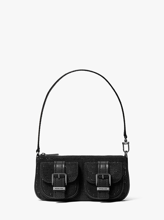 michael kors zoe small embellished suede pochette