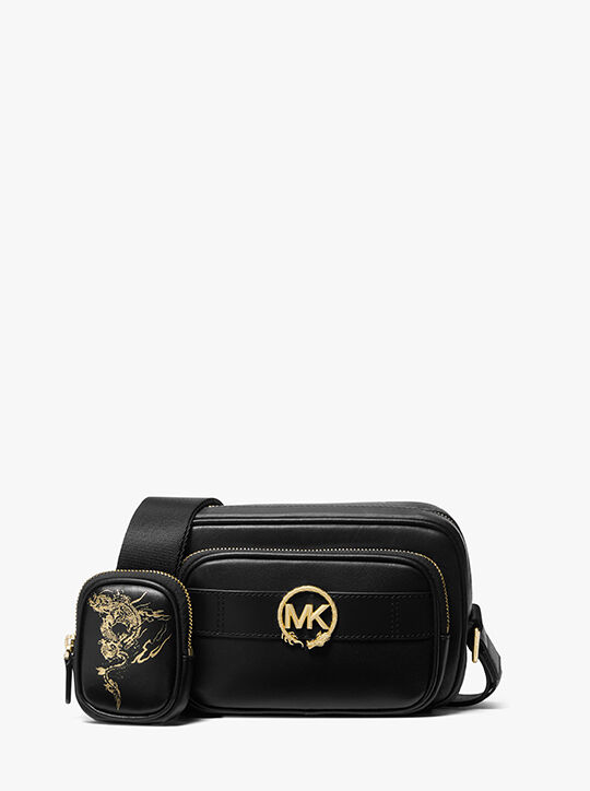 michael kors new year hudson leather camera bag