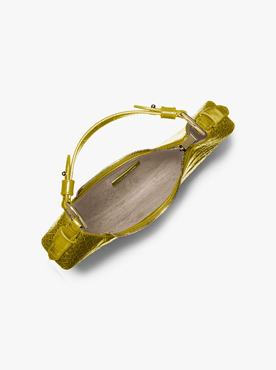 michael kors حقيبة كتف كوا متوسطة الحجم من جلد التمساح المنقوش