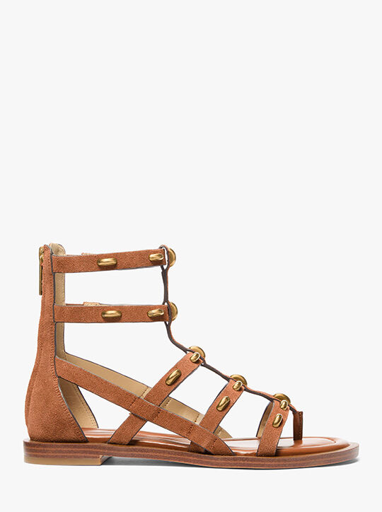 michael kors noa studded suede gladiator sandal
