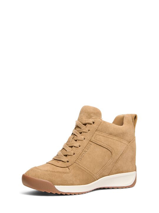 michael kors nikko s2 suede wedge trainer