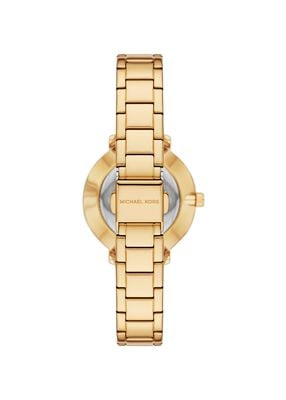michael kors mini pyper pav  gold tone watch and jewelry gift set