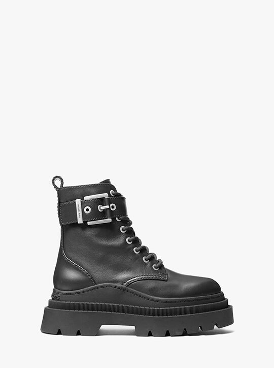 michael kors colby leather combat boot