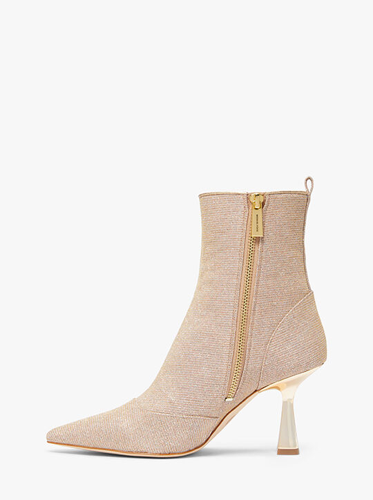 michael kors clara glitter chain mesh ankle boot