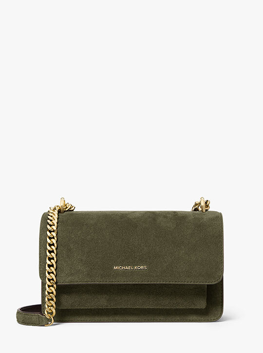 michael kors حقيبة كتف كبيرة من جلد الغزال كلير