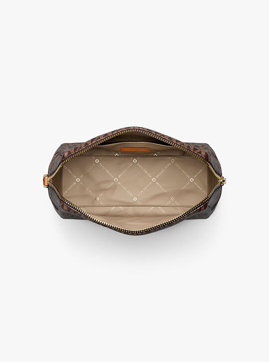 Zadie Large Signature Logo Cosmetic Wristlet, BRN/ACORN | Michael