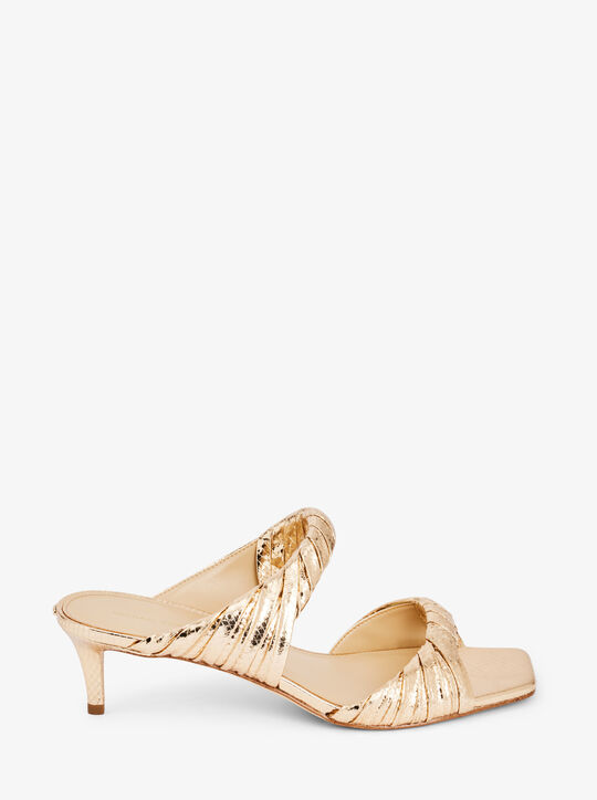 michael kors kiana metallic snake embossed leather sandal