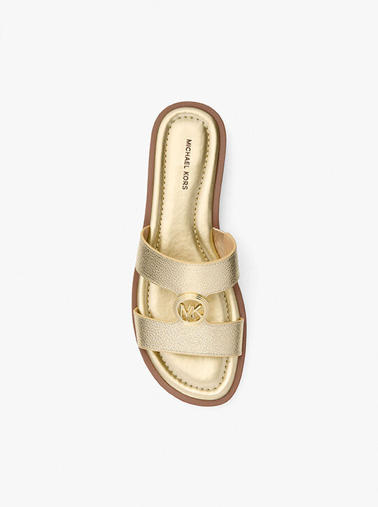 michael kors erin metallic leather sandal