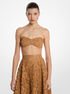 Hand-Embroidered Floral Lace Bandeau Top michael kors hand embroidered floral lace bandeau top