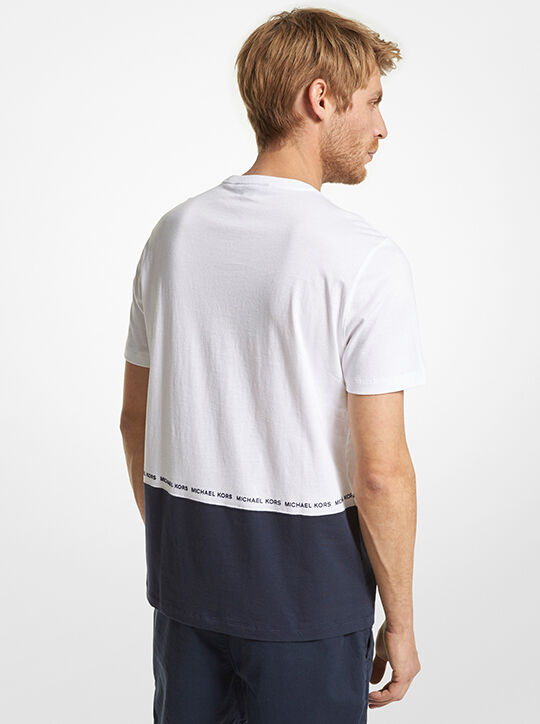 michael kors two tone logo cotton t shirt