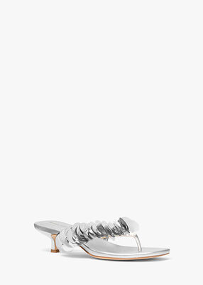 michael kors loretta sequin embellished metallic sandal