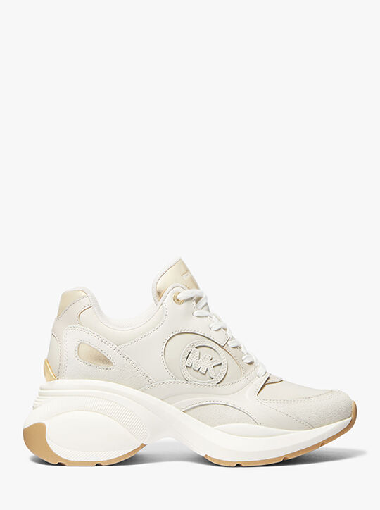 michael kors zuma leather and nylon trainer