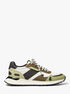 michael kors miles color block signature logo and mesh trainer