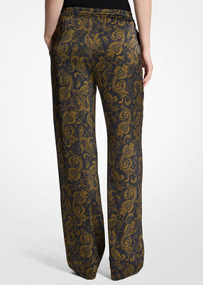 michael kors paisley print satin pajama pants