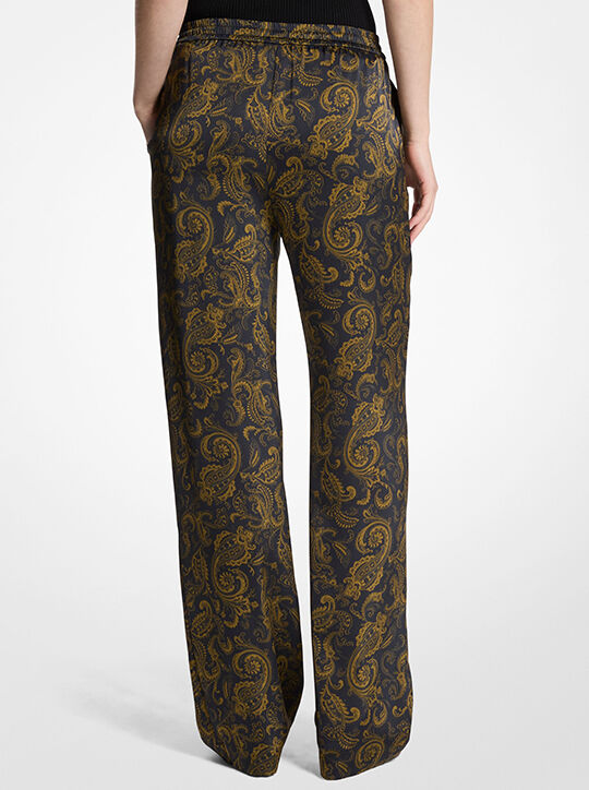 michael kors paisley print satin pajama pants