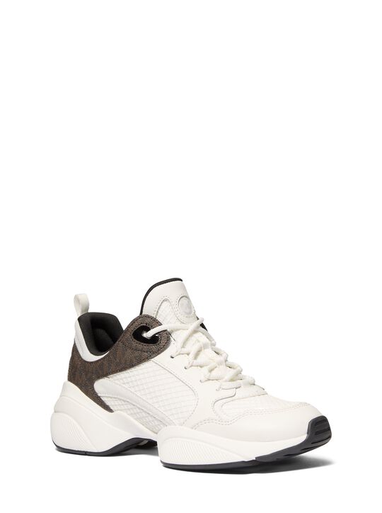 michael kors bowie mesh and signature logo trainer