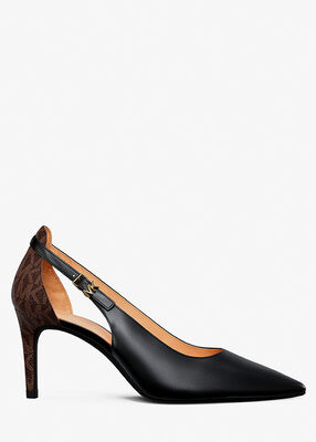 michael kors leather slingback pump
