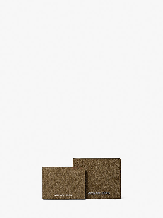 michael kors harrison logo billfold wallet with passcase