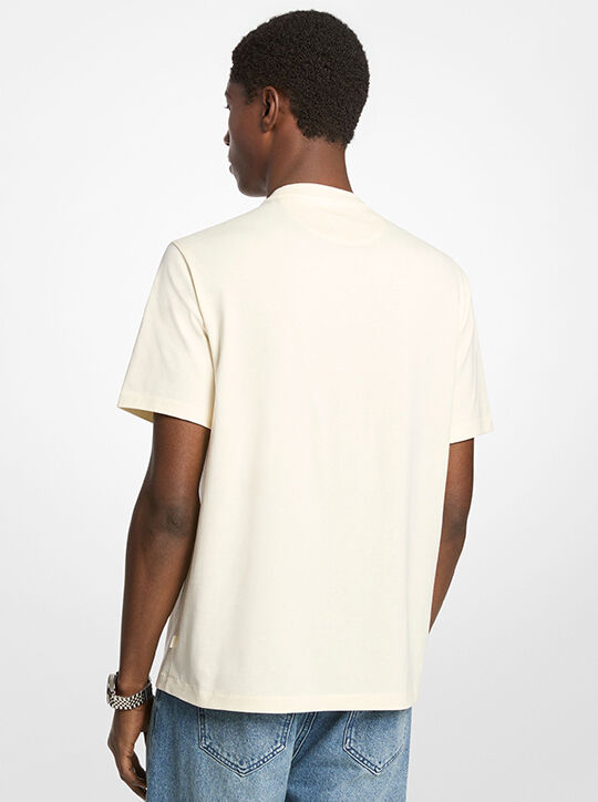 michael kors textured logo cotton t shirt