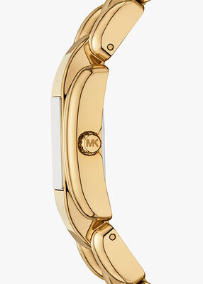 michael kors mini hally pav  gold tone watch