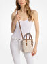 michael kors quinn extra small signature logo and leather convertible tote bag
