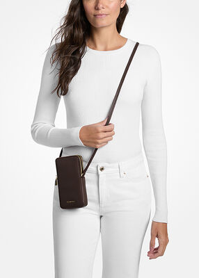 michael kors jet set small pebbled leather smartphone crossbody bag