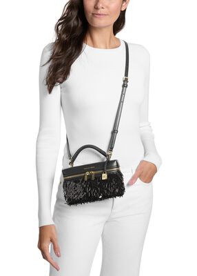 michael kors jana extra small paillette embellished crossbody bag
