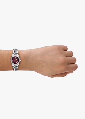 michael kors lexington pav  silver tone watch