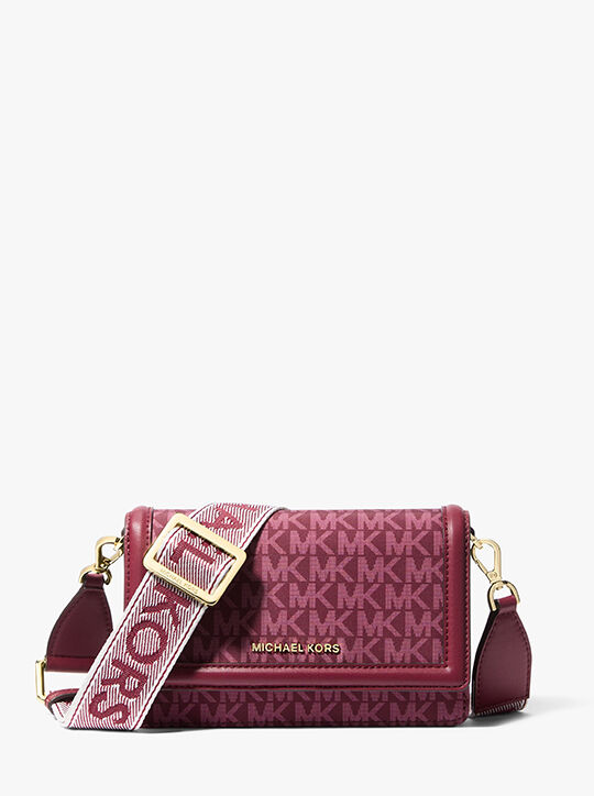 michael kors حقيبة كروس جيت سيت منسوجة صغيرة مطبوعة للهواتف الذكية