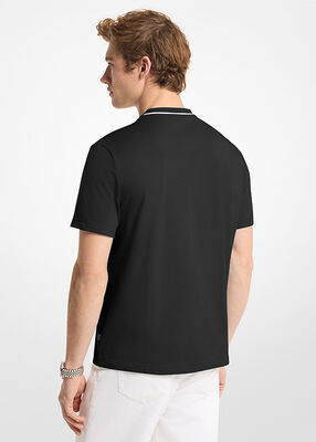 michael kors logo trim cotton jersey t shirt