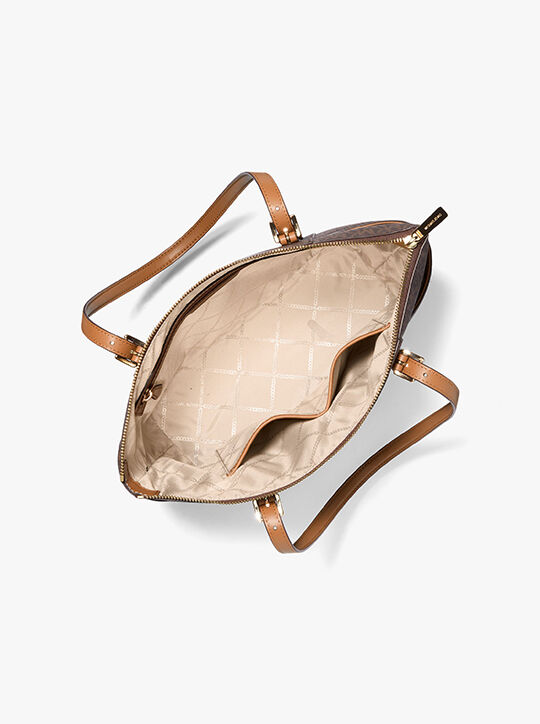 michael kors jet set logo top zip tote bag