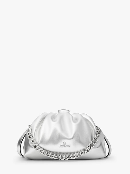 michael kors nola small metallic faux leather crossbody bag